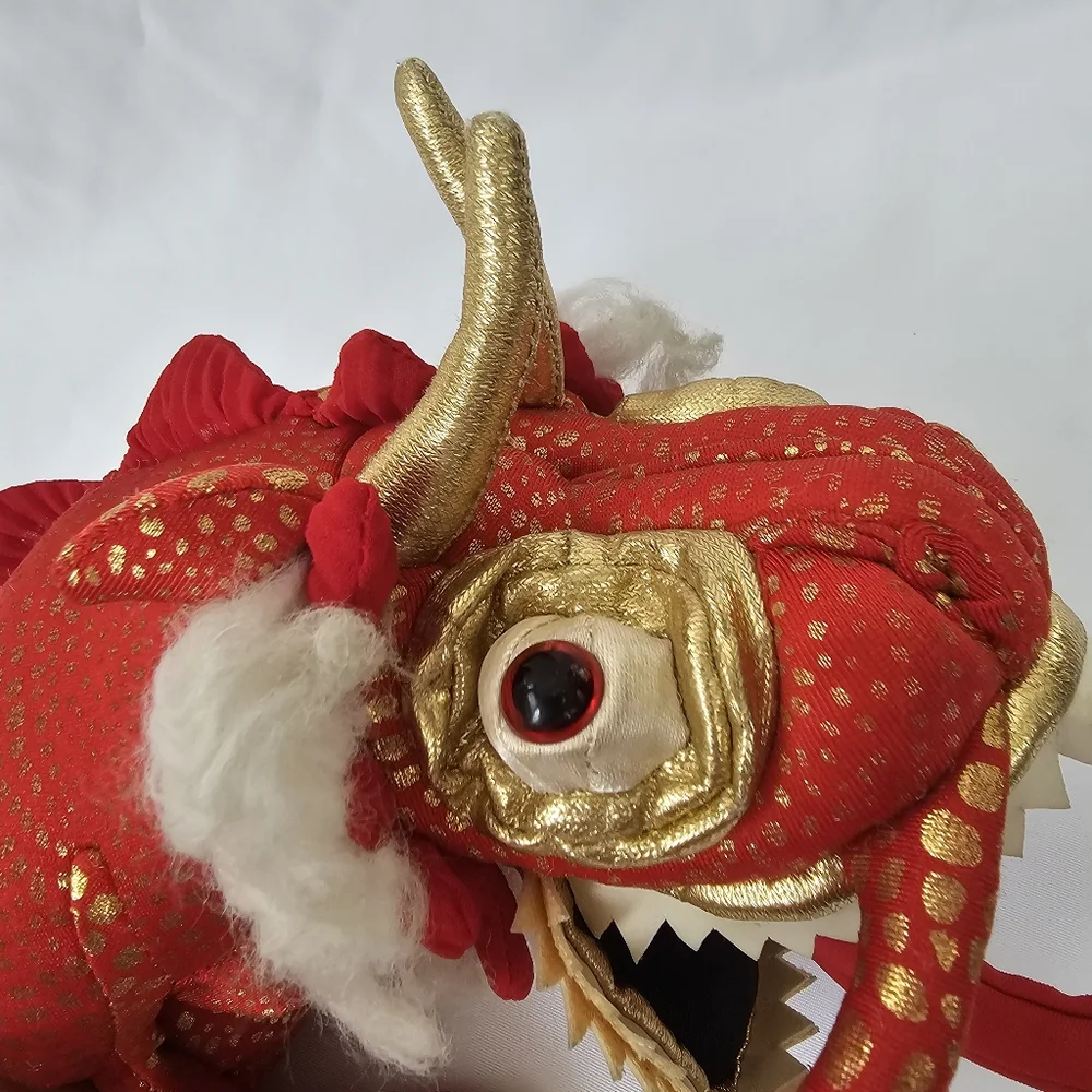 Folkmanis Red Dragon Puppet 21” Full Body Chinese Metallic ~ Retired